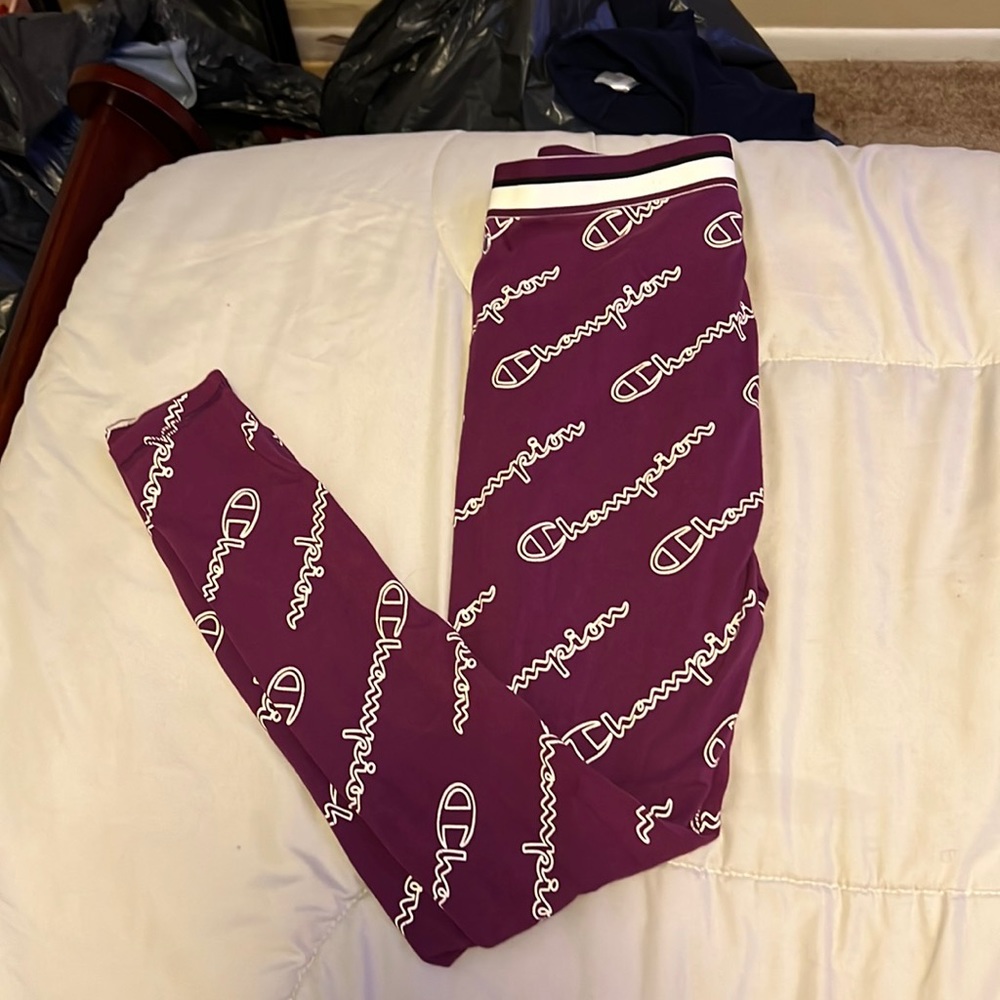 purple champion leggings